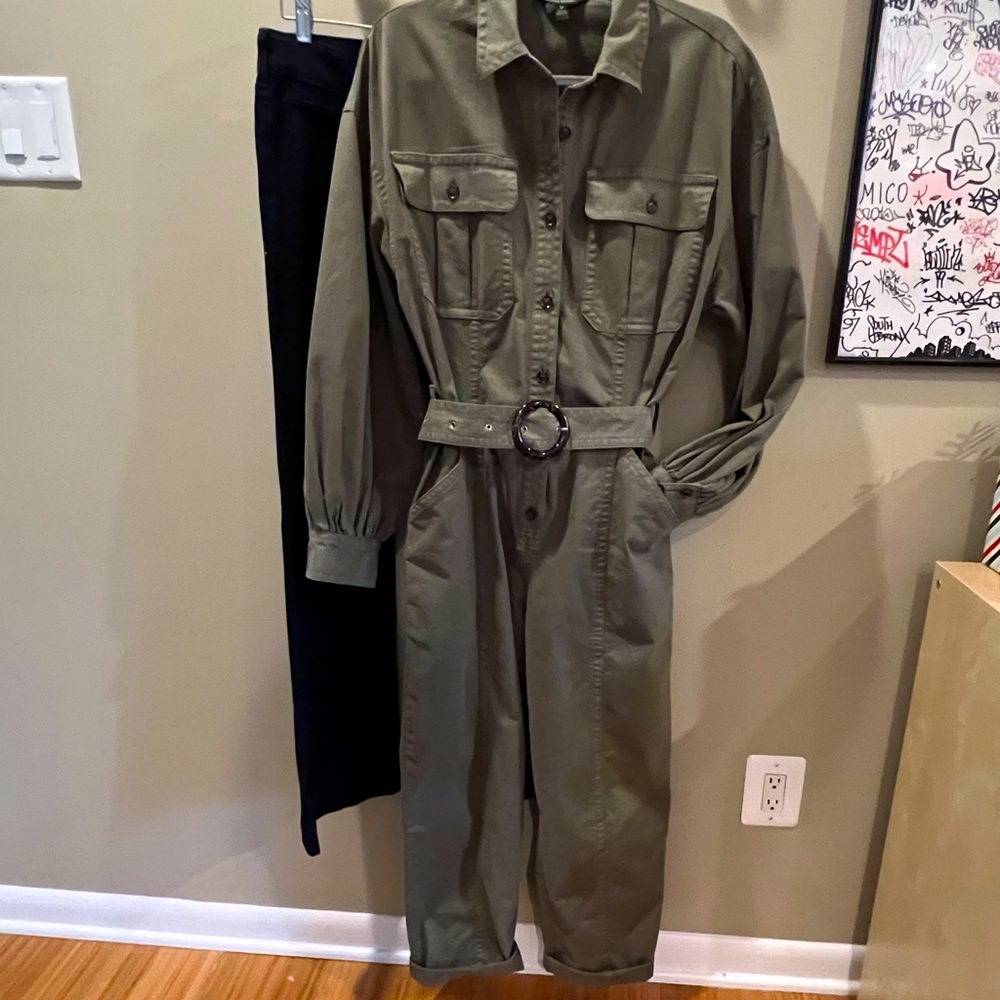 Banana Republic Army Green Jumpsuit with Belt - Picture 2 of 8